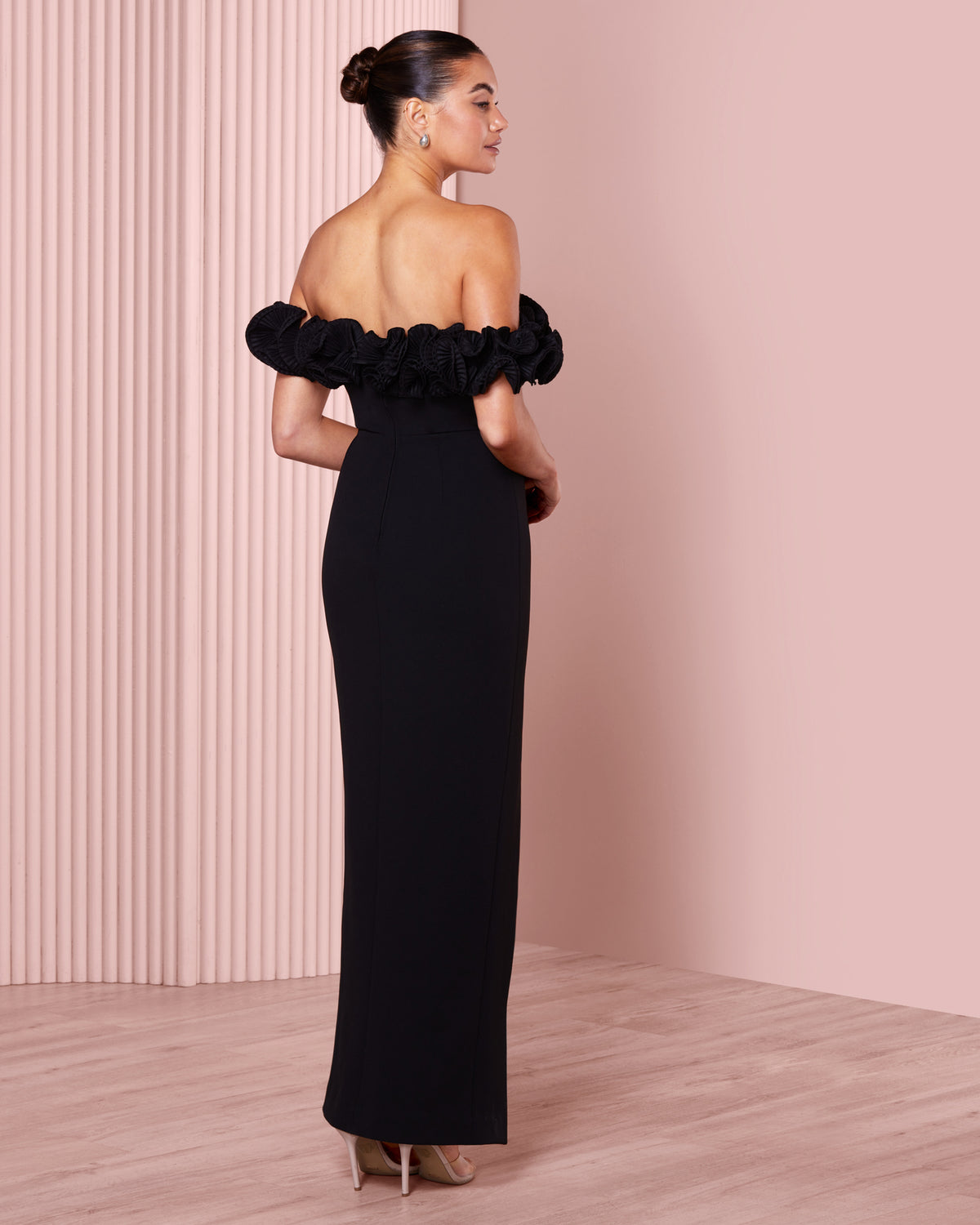 Ziva Frill Off Shoulder Gown