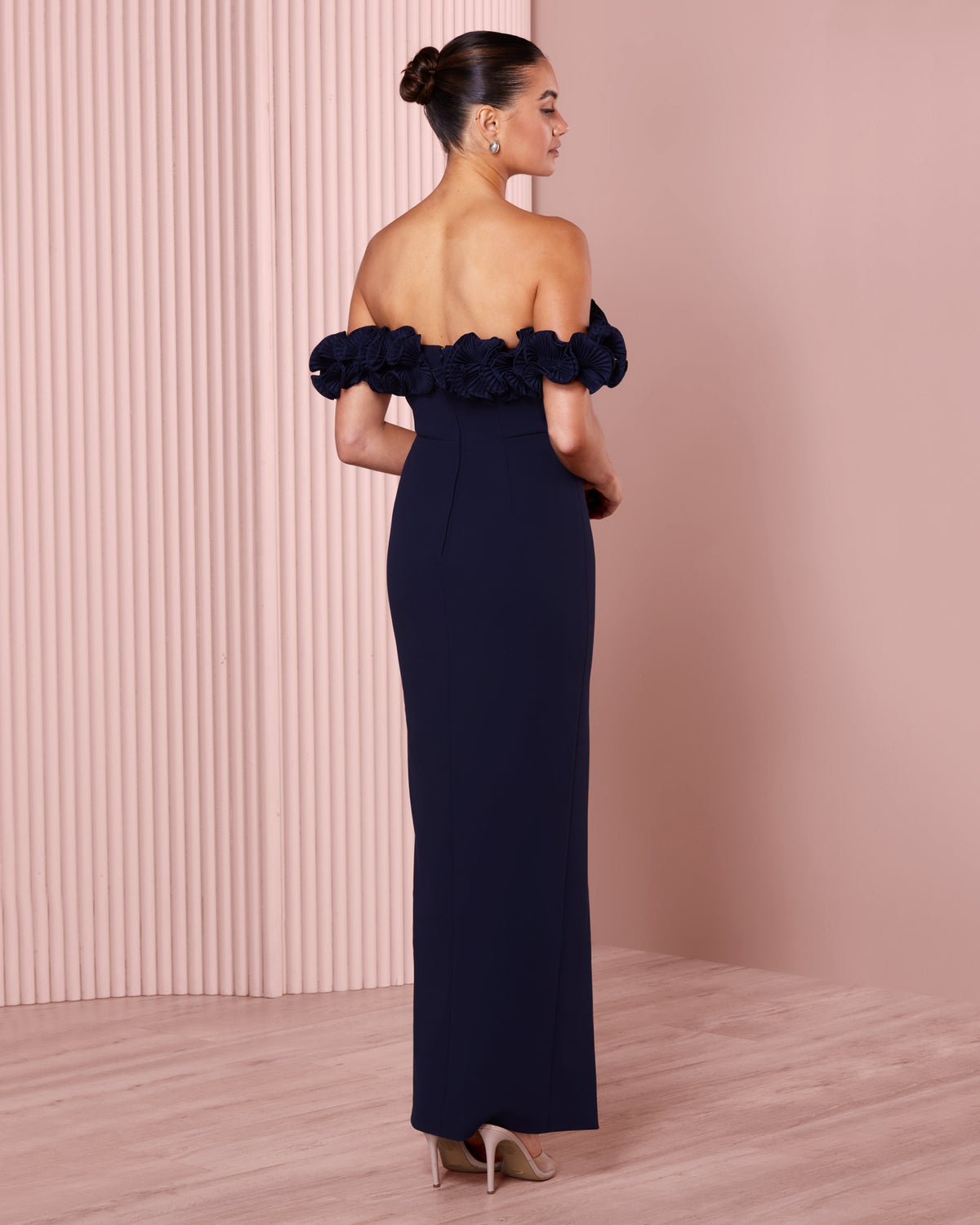 Ziva Frill Off Shoulder Gown