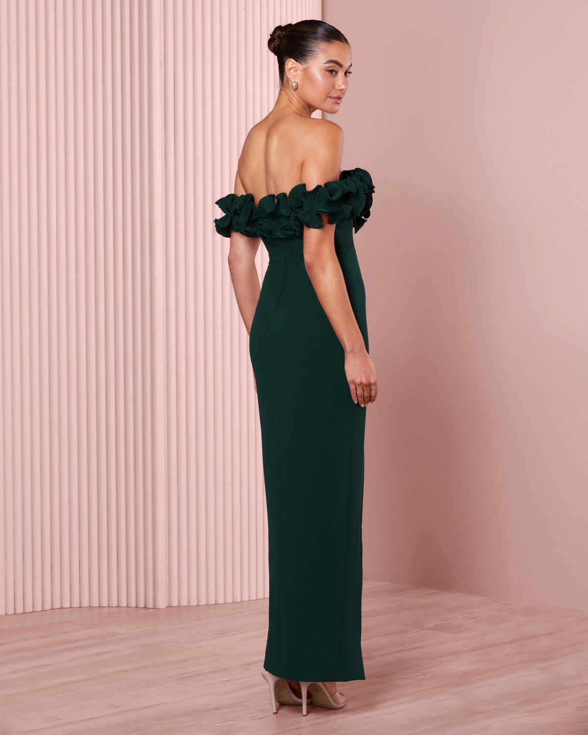 Ziva Frill Off Shoulder Gown