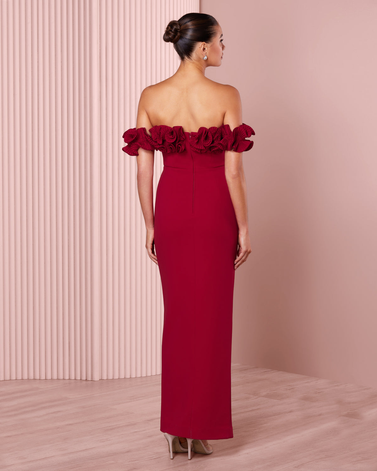 Ziva Frill Off Shoulder Gown