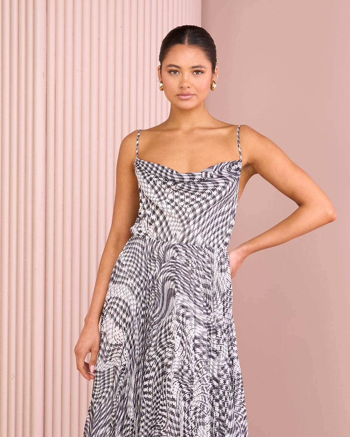 Leighton Cowl Neck Midi Dress