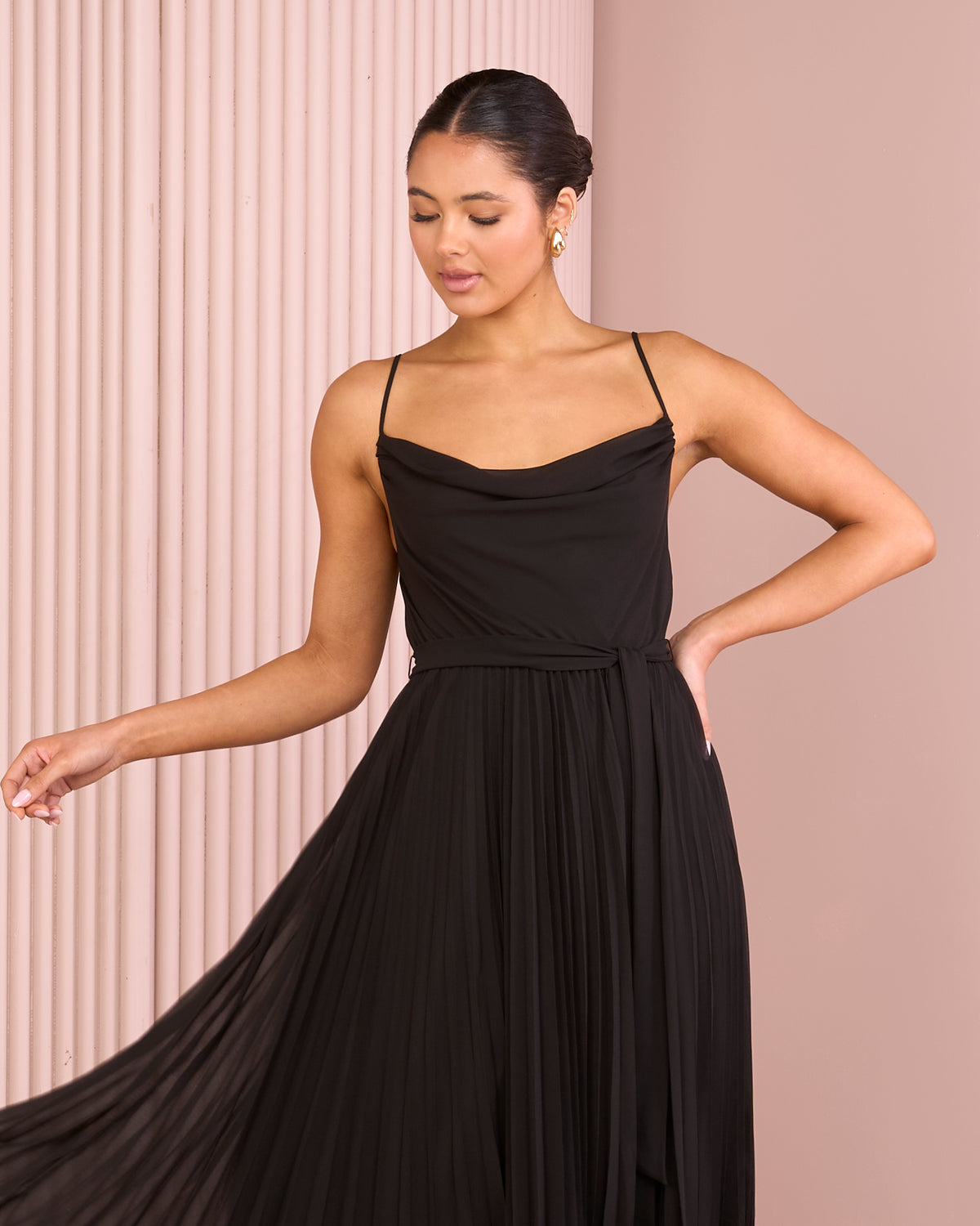 Joy Cowl Neck Midi Dress