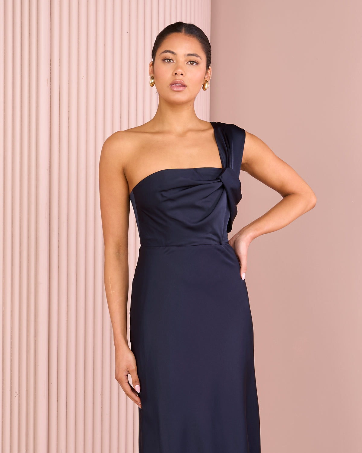 Bisset One Shoulder Drape Gown