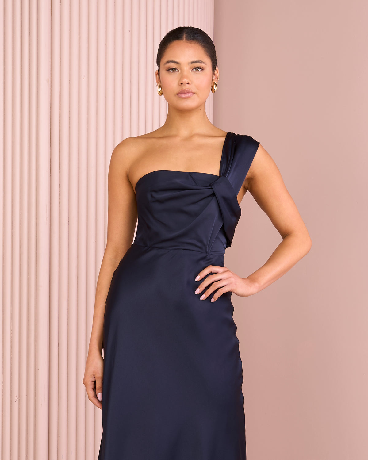 Bisset One Shoulder Drape Gown