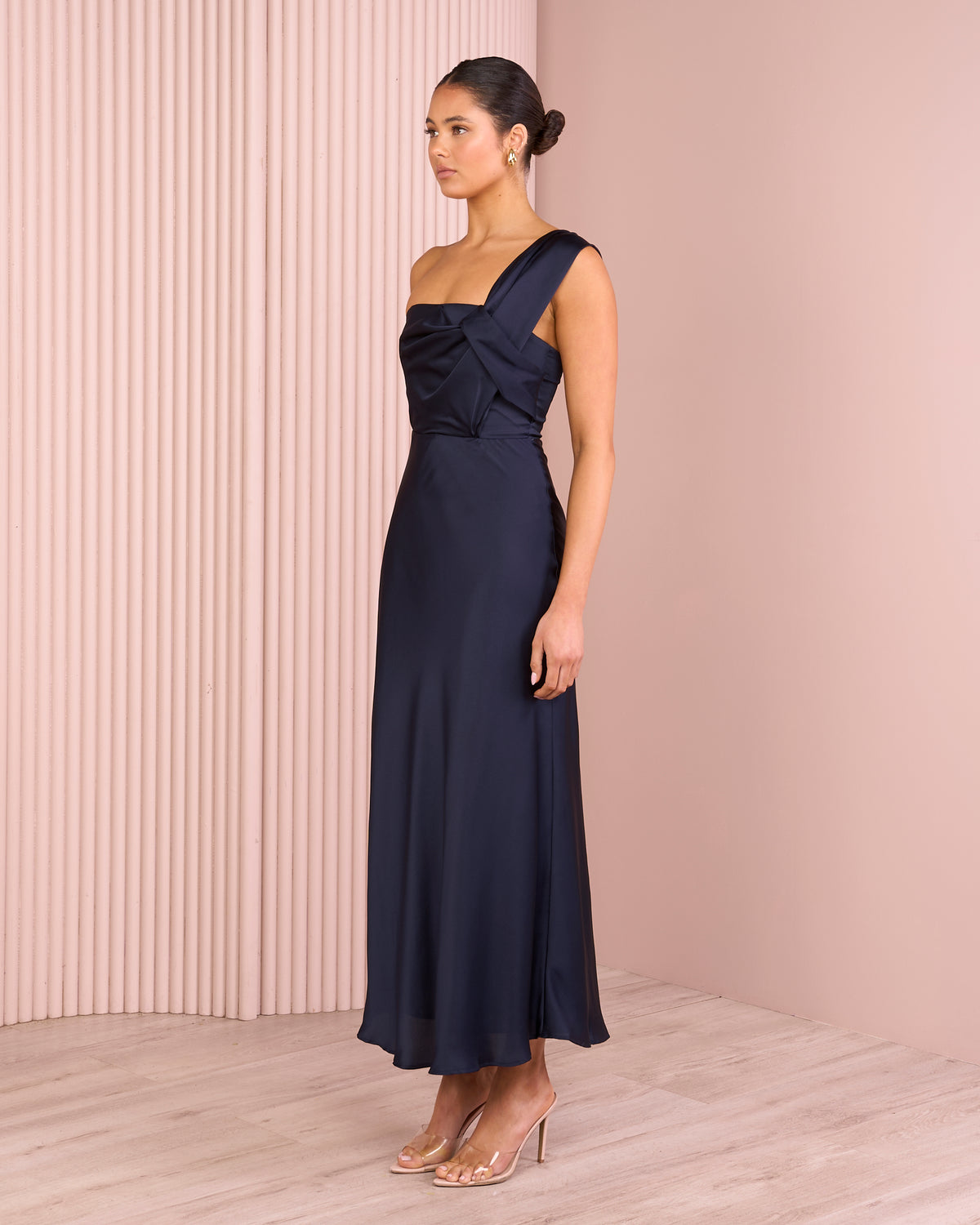 Bisset One Shoulder Drape Gown