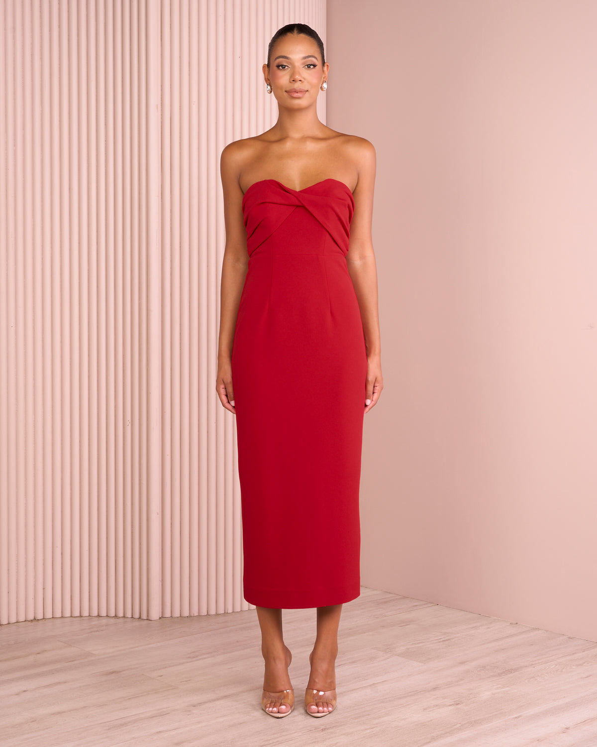 Nathan Twist Front Midi Dress