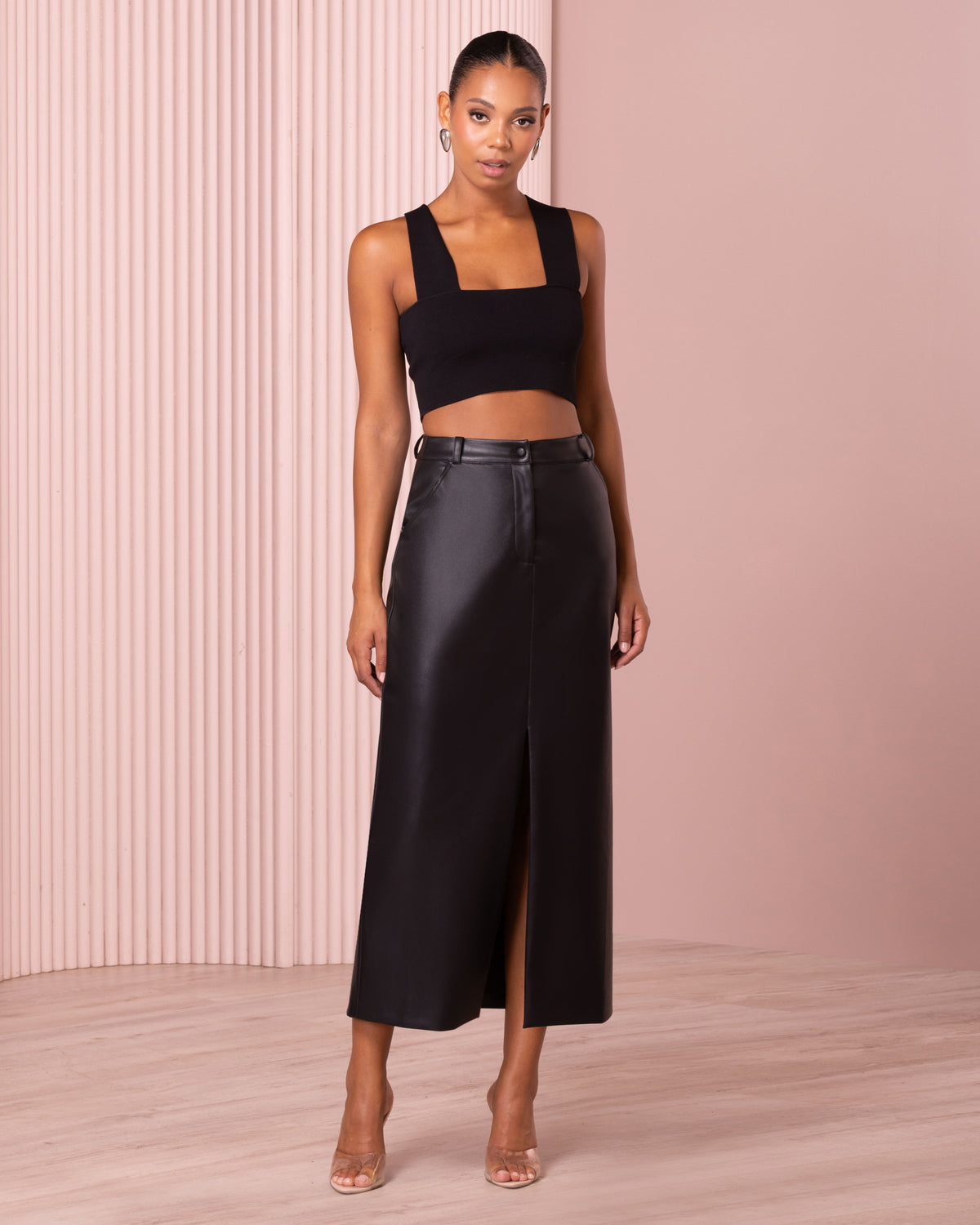 Molly Vegan Leather Maxi Skirt