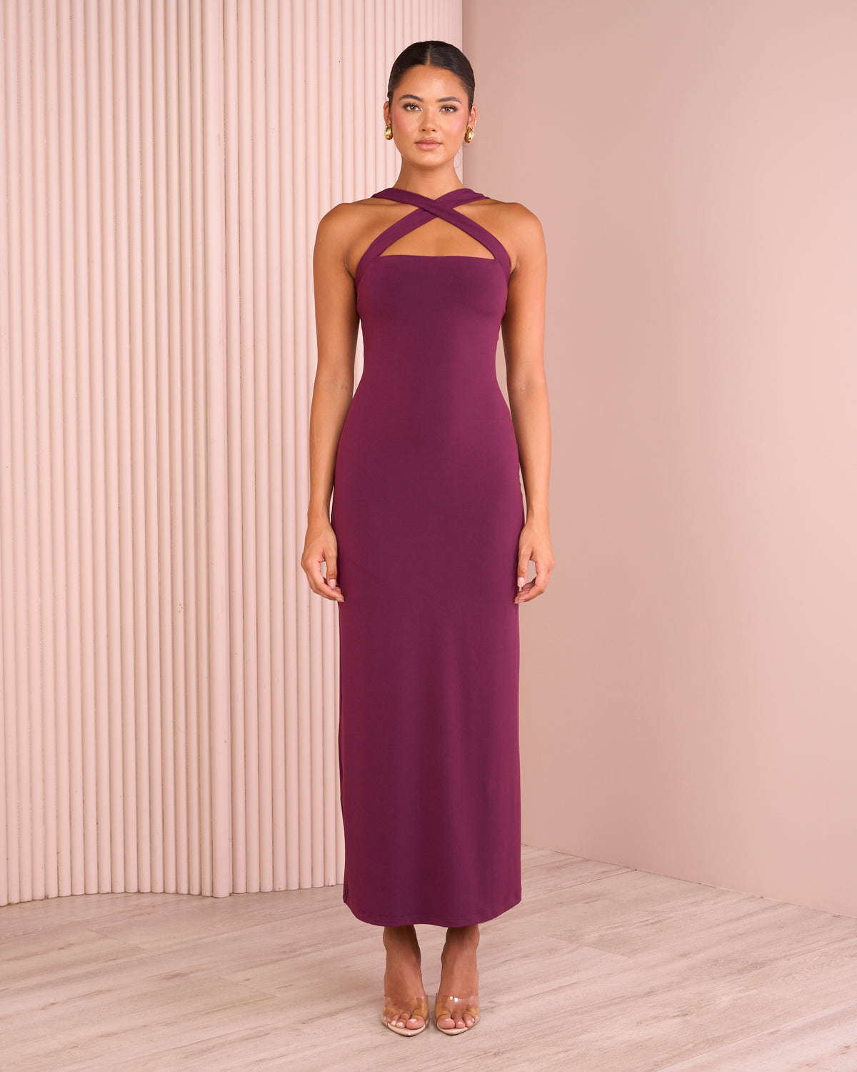 Wren Cross Strap Column Gown