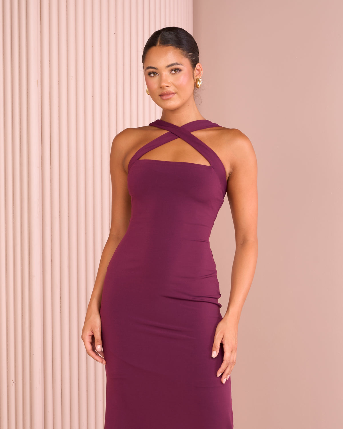 Wren Cross Strap Column Gown