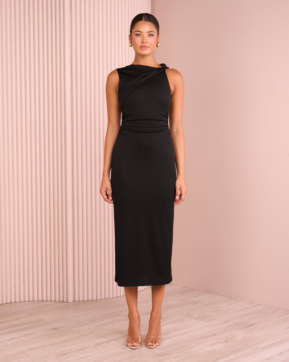 Gretal High Neck Midi Dress