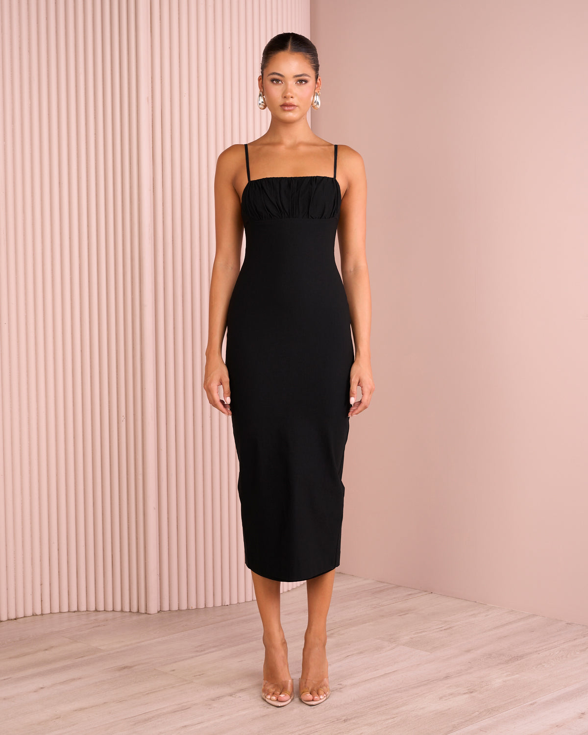 Psyche Ruched Bust Midi Dress