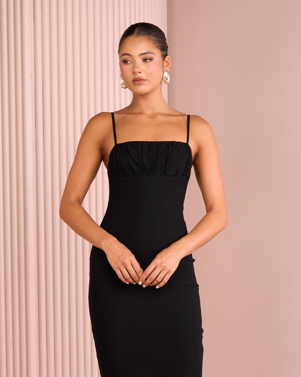 Psyche Ruched Bust Midi Dress