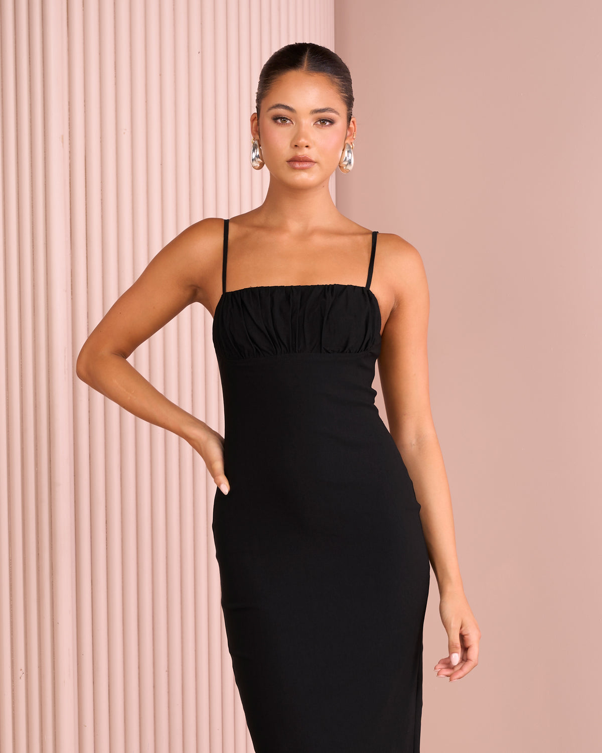 Psyche Ruched Bust Midi Dress