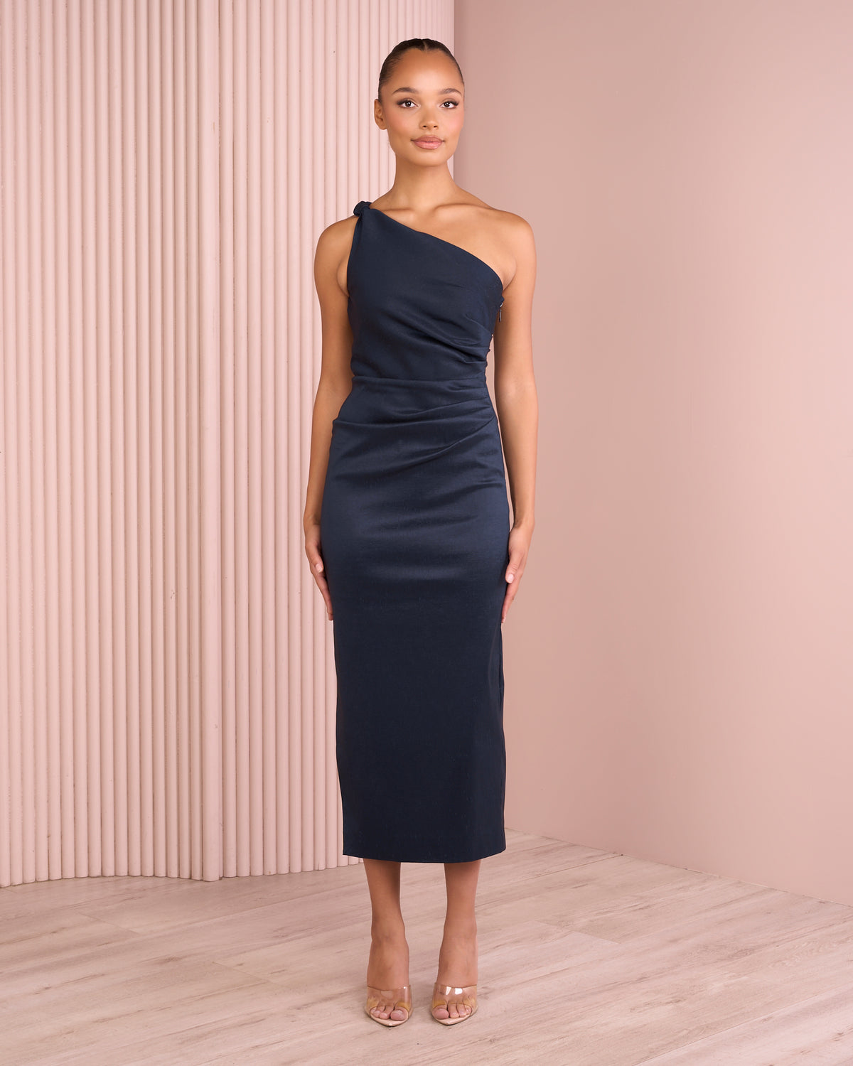Cadie One Shoulder Midi Dress