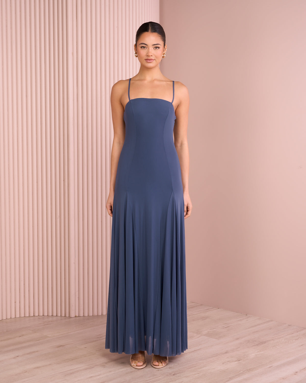 Anna Sleeveless Mesh Gown