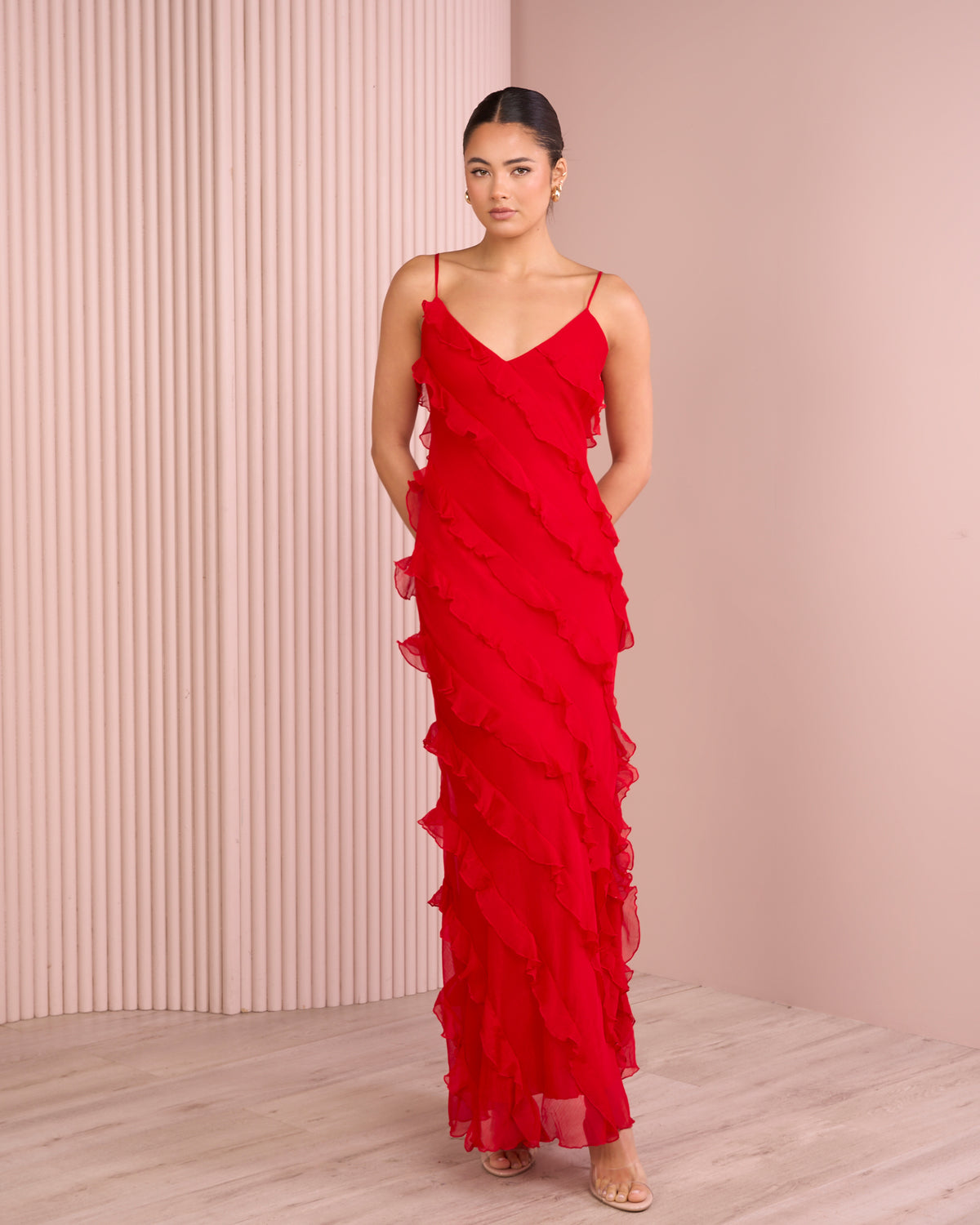 Pearlene Ruffle Maxi Dress