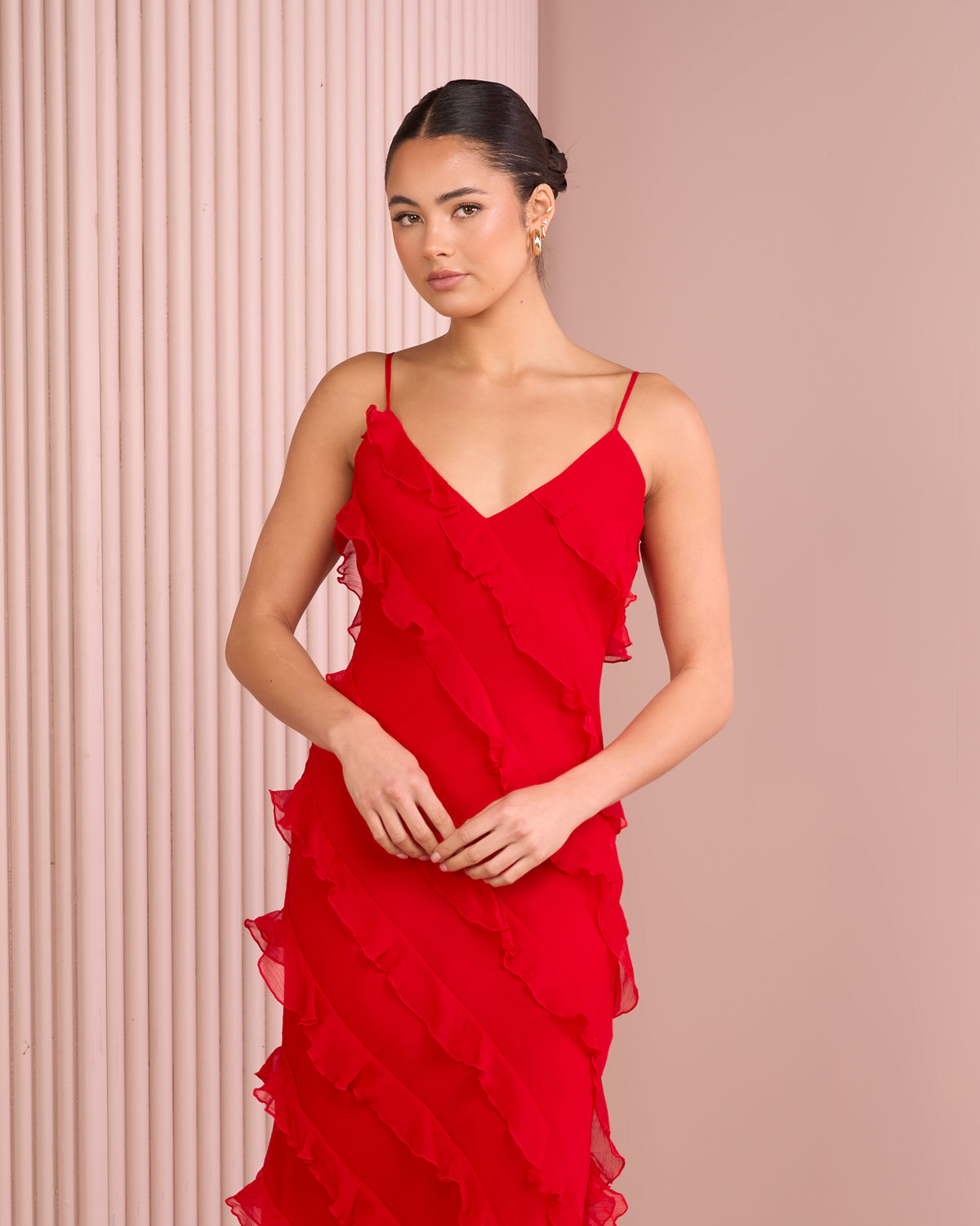 Pearlene Ruffle Maxi Dress