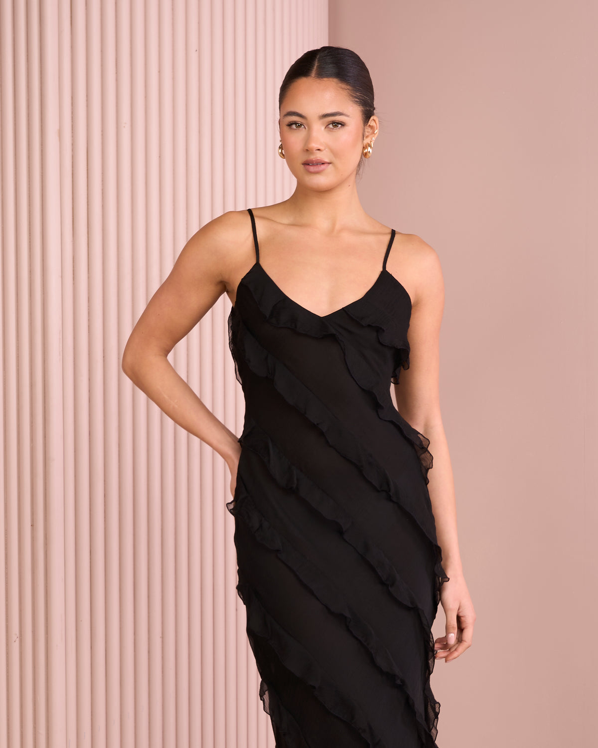 Pearlene Ruffle Maxi Dress