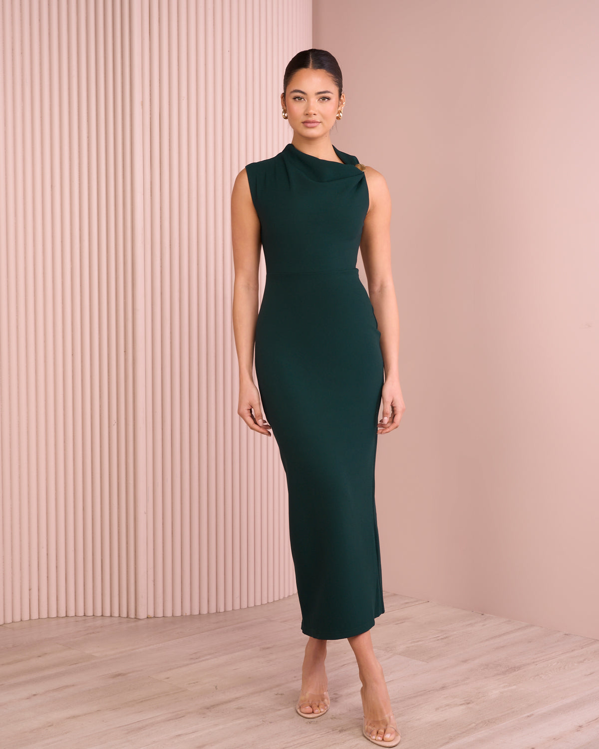 Roza High Neck Satin Maxi