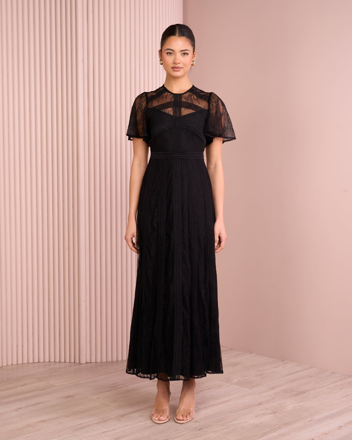 Lori Flutter Sleeve Maxi Dress