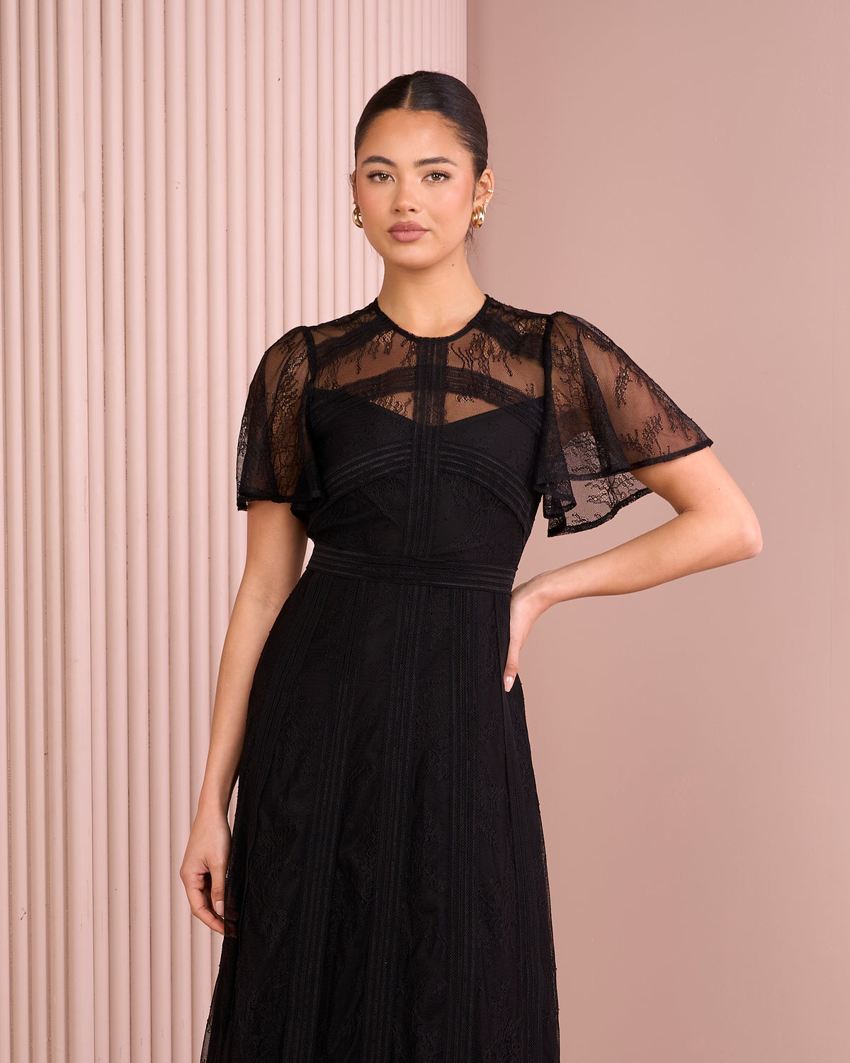 Lori Flutter Sleeve Maxi Dress