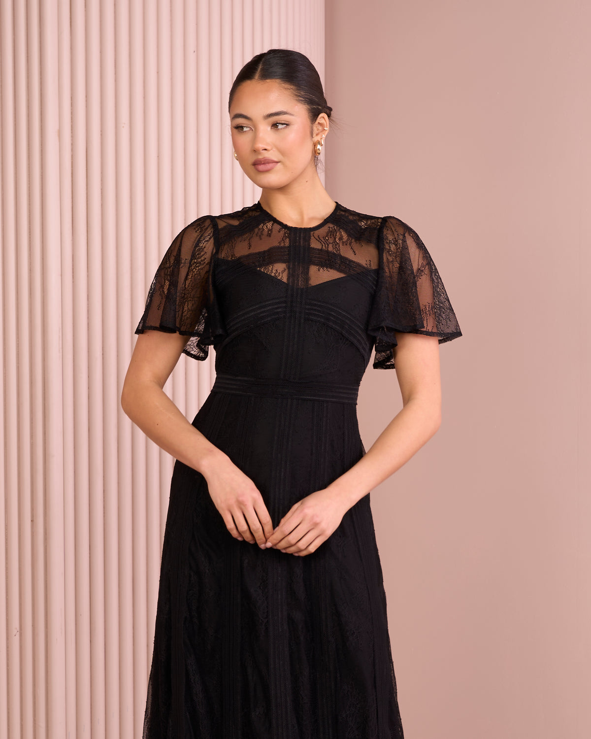 Lori Flutter Sleeve Maxi Dress