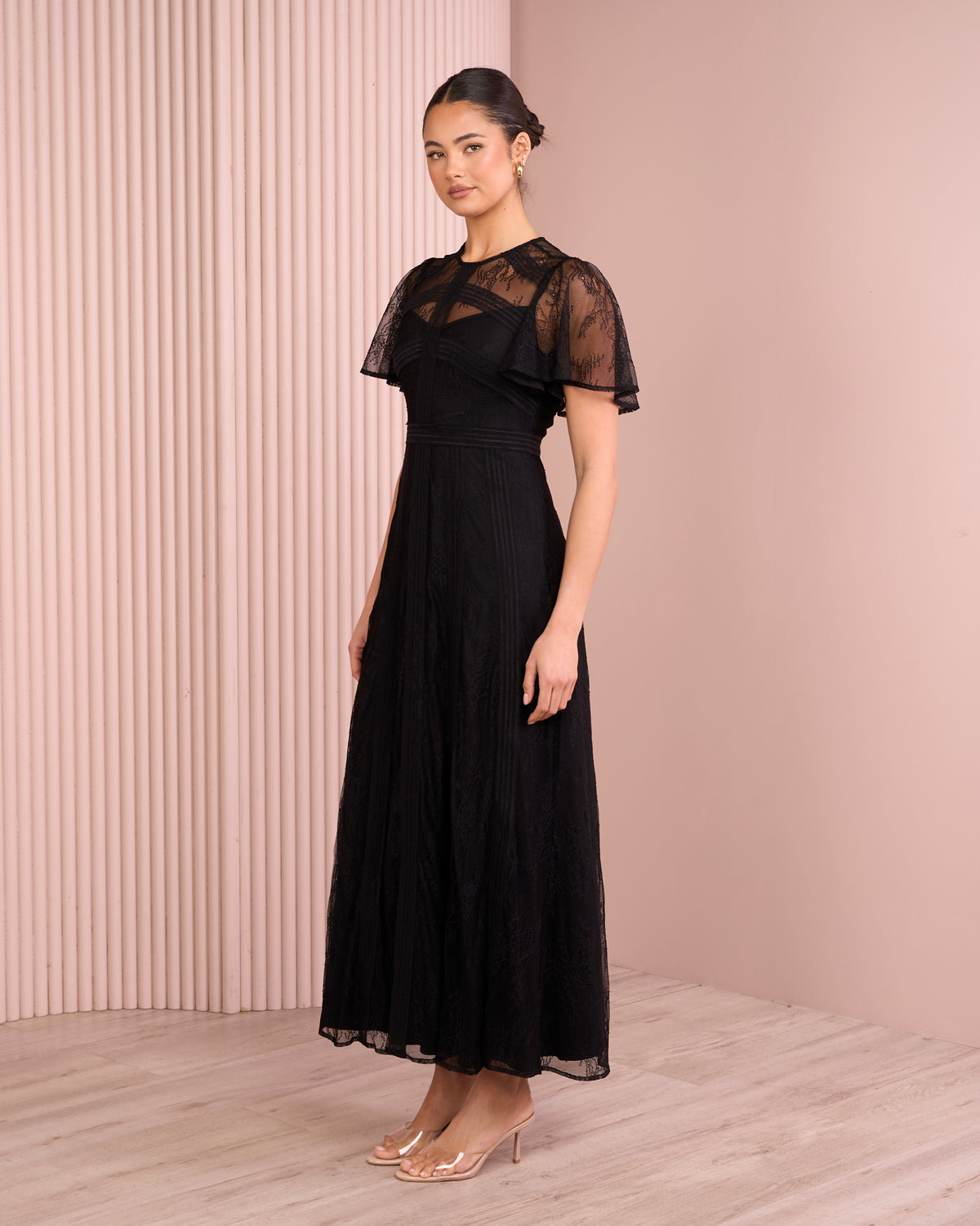 Lori Flutter Sleeve Maxi Dress