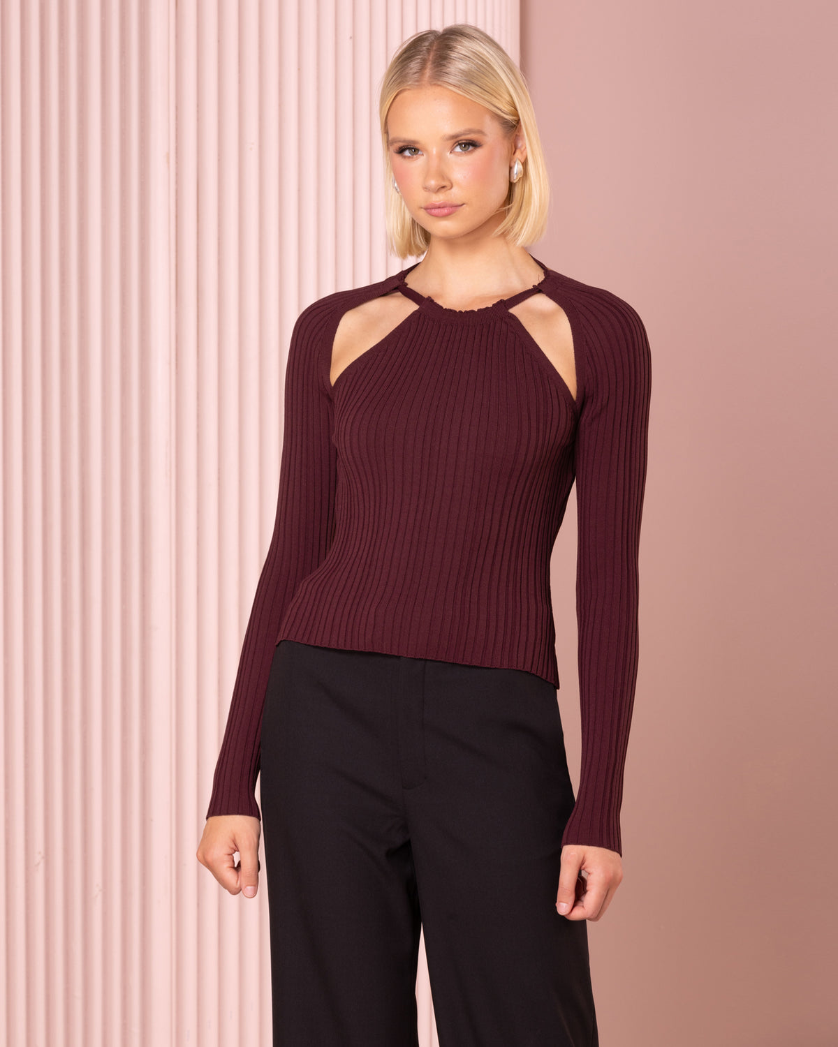Lola High Neck Knit Top