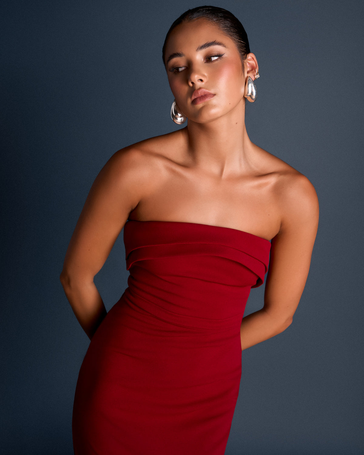 Quilla Strapless Midi Dress