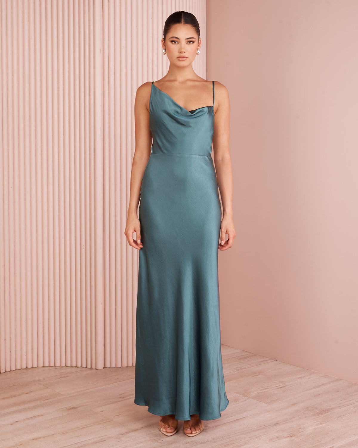 Pierre Cowl Neck Gown