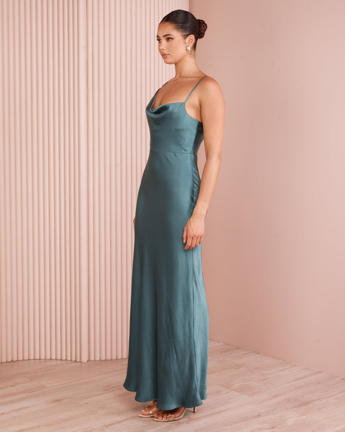 Pierre Cowl Neck Gown